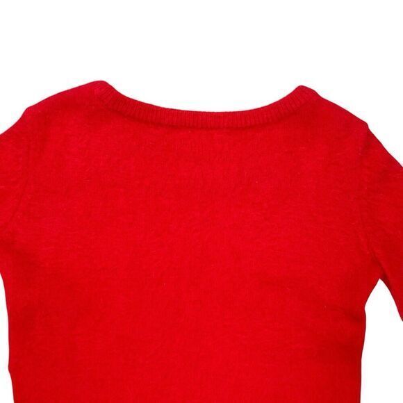 Naf Naf Paris Angora Sweater Womens Sz M Red Crewneck Business Casual Minimalist - Picture 7 of 16